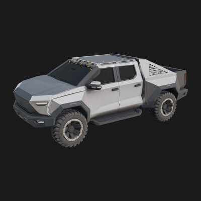 Off-Road Pickup Truck Model Design 2 3D Print Model
