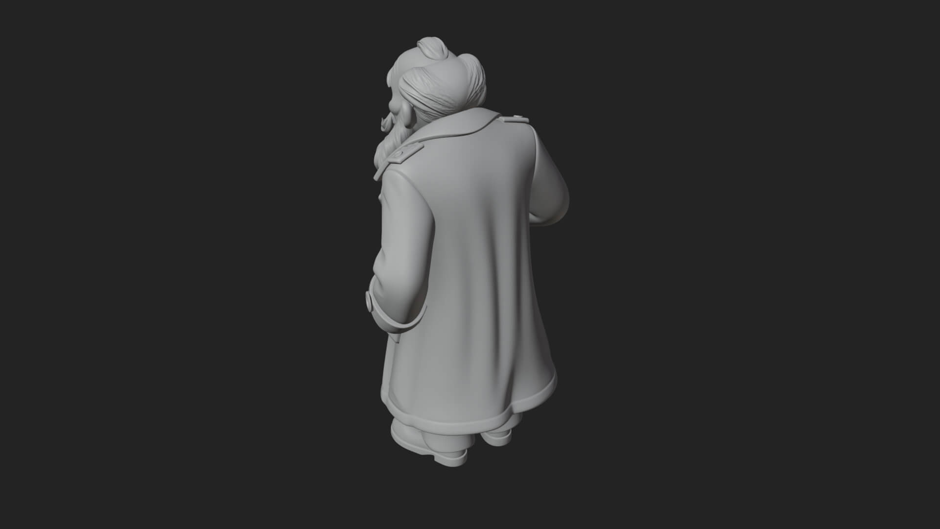 Old Man with Cane Statue Design 1 3D Print Model 3D Model