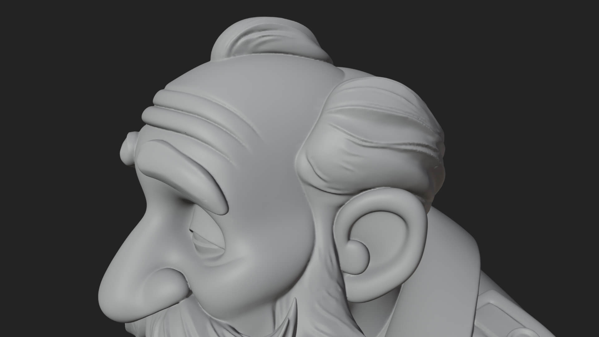 Old Man with Cane Statue Design 1 3D Print Model 3D Model