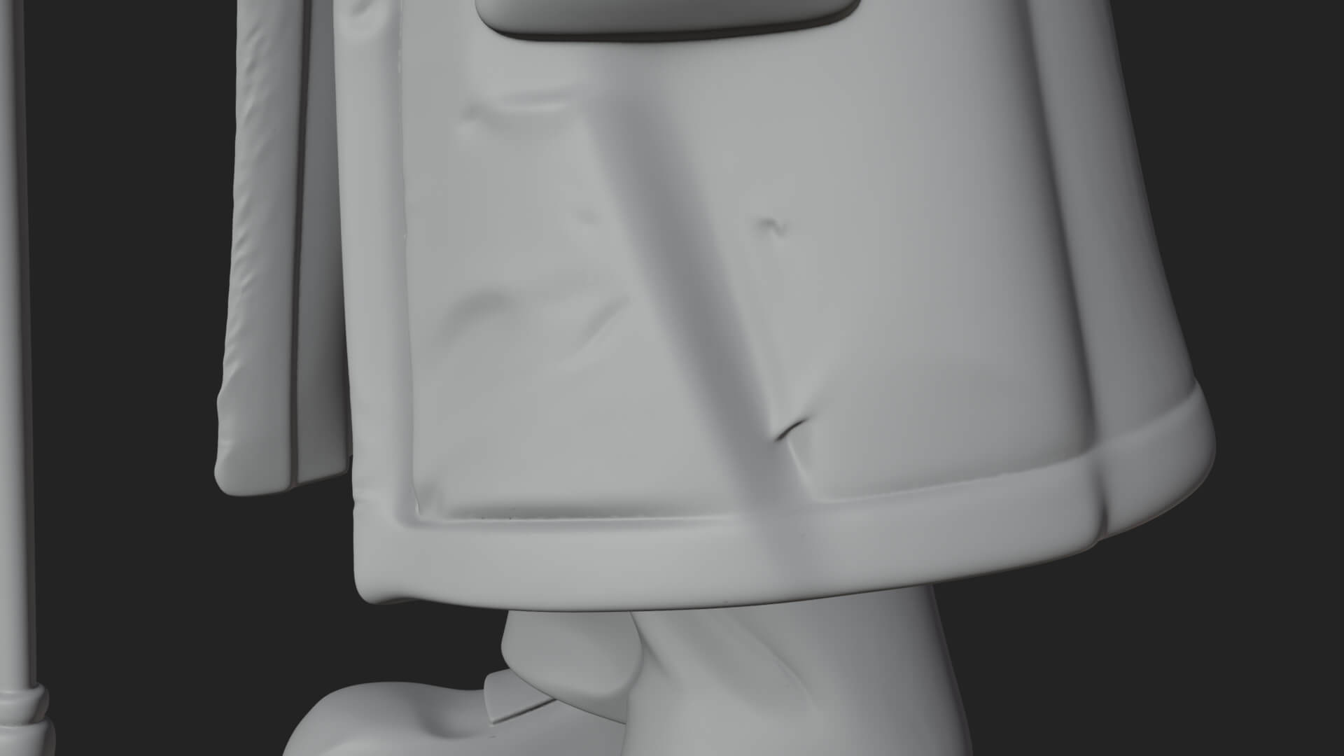 Old Man with Cane Statue Design 1 3D Print Model 3D Model