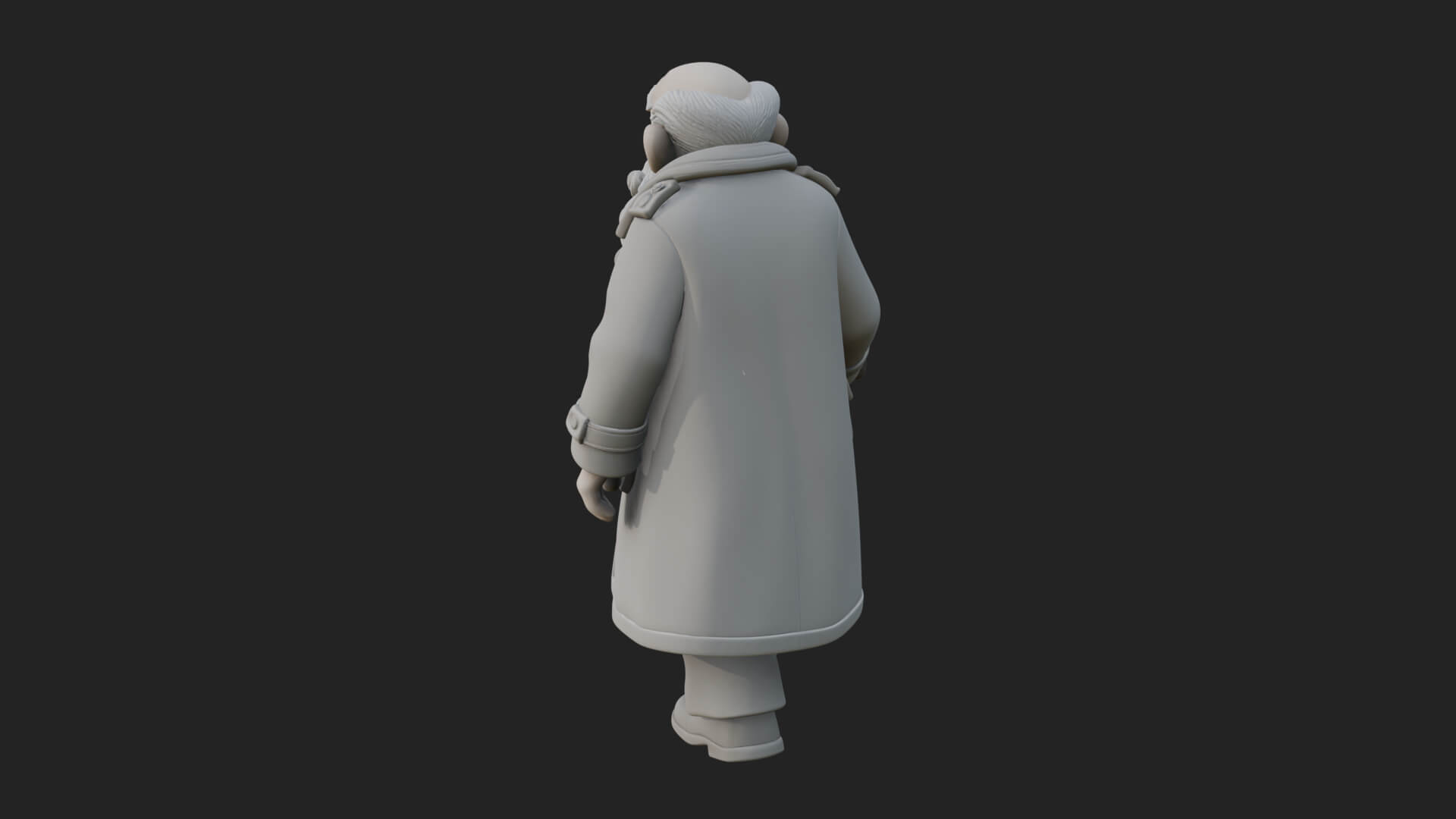 Old Man with Cane Statue Design 2 3D Print Model 3D Model