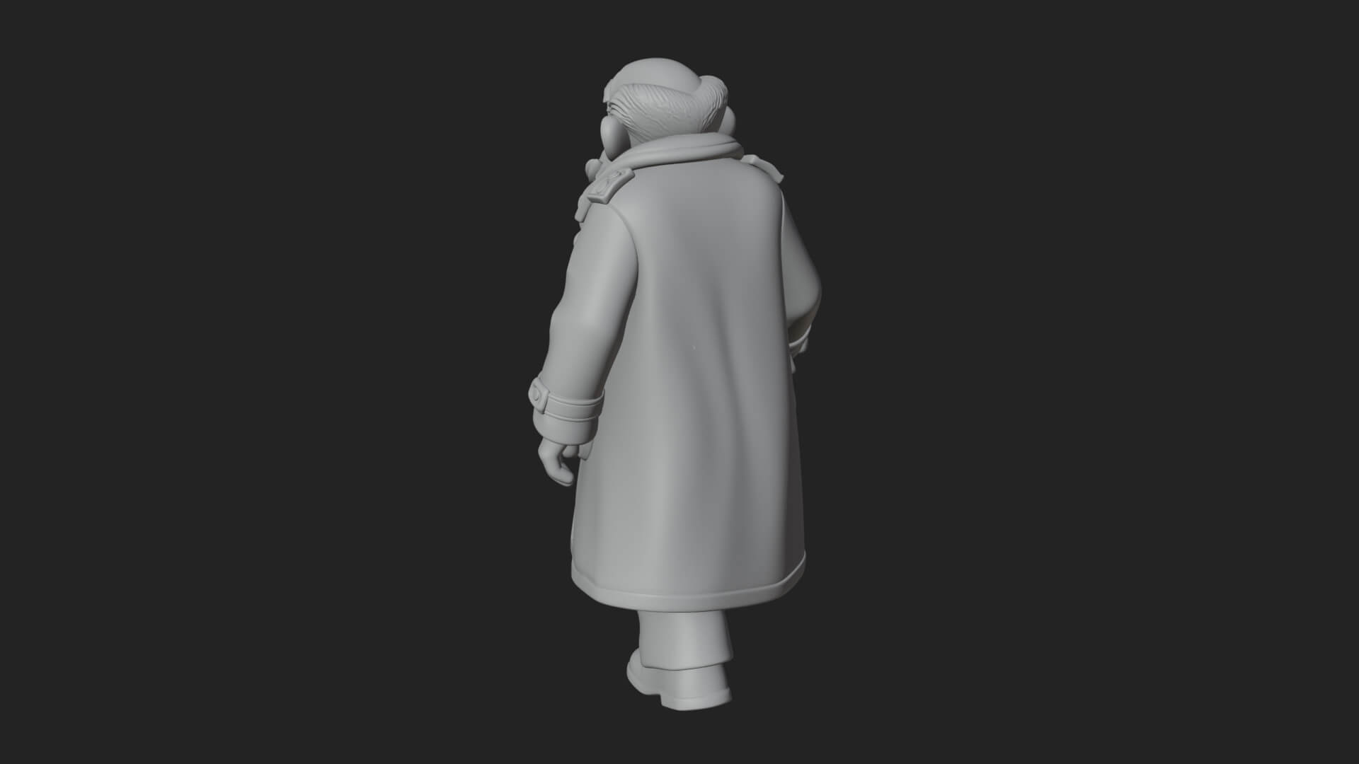 Old Man with Cane Statue Design 2 3D Print Model 3D Model