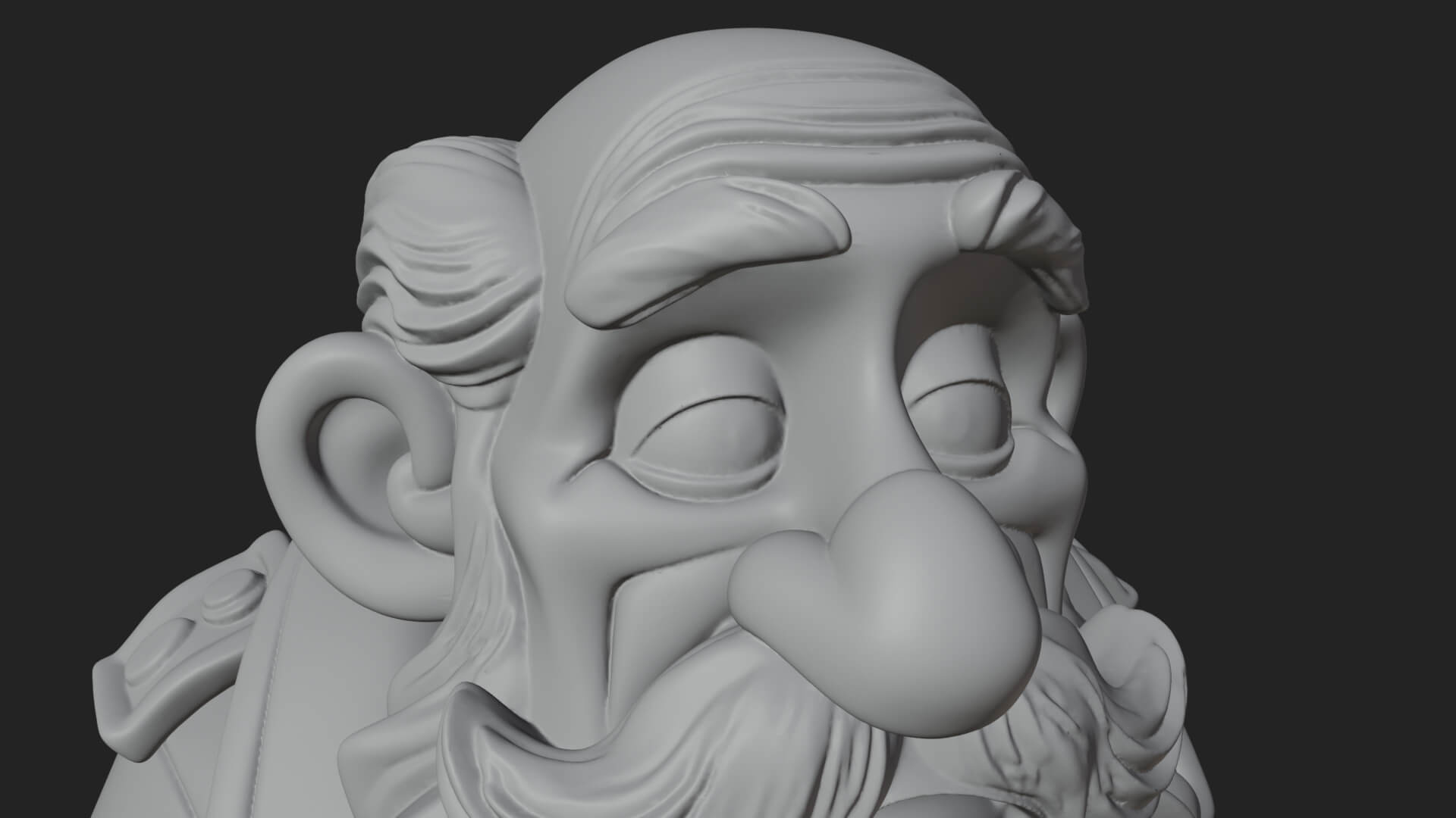 Old Man with Cane Statue Design 2 3D Print Model 3D Model