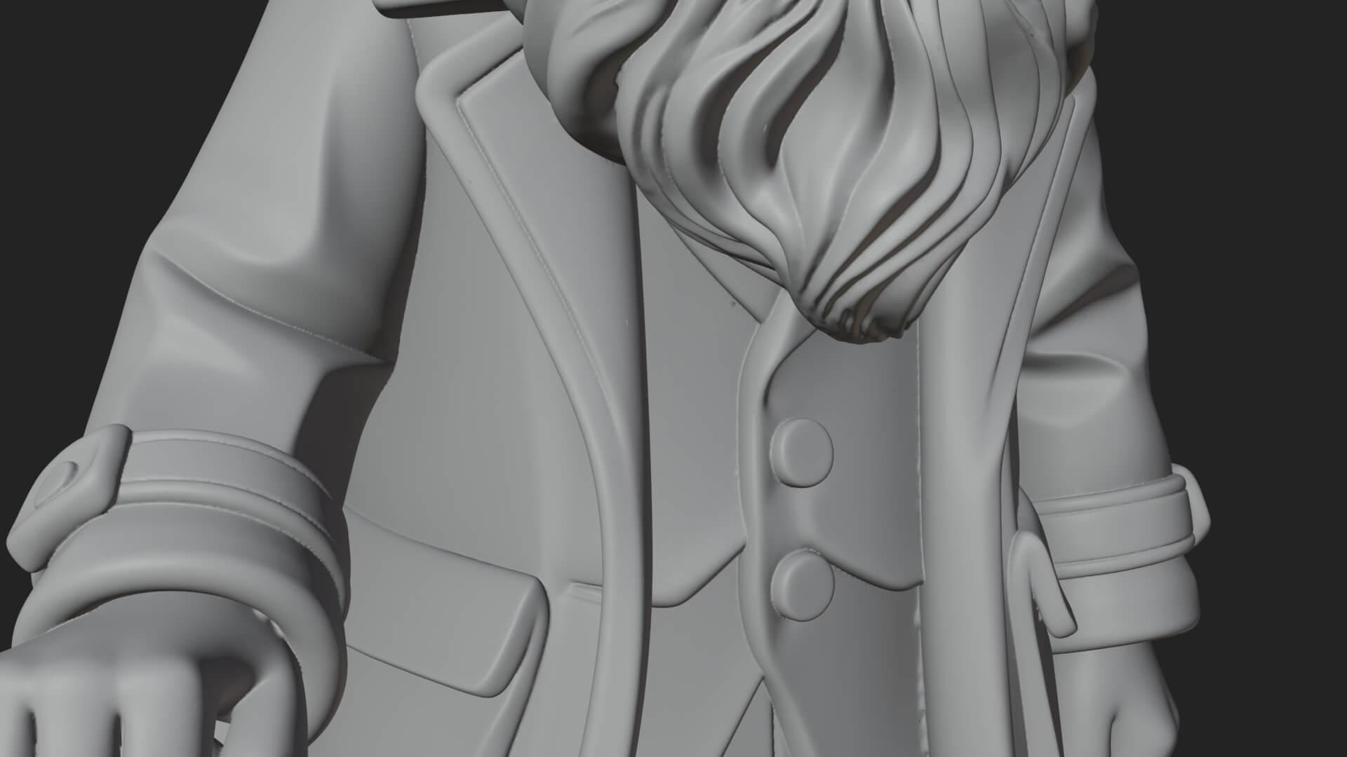 Old Man with Cane Statue Design 2 3D Print Model 3D Model