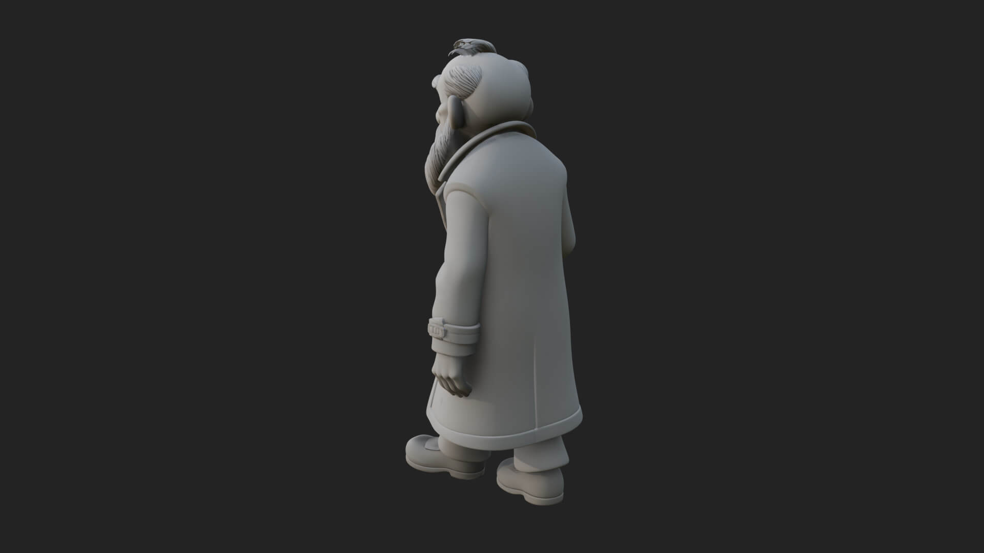 Old Man with Cane Statue Design 3 3D Print Model 3D Model