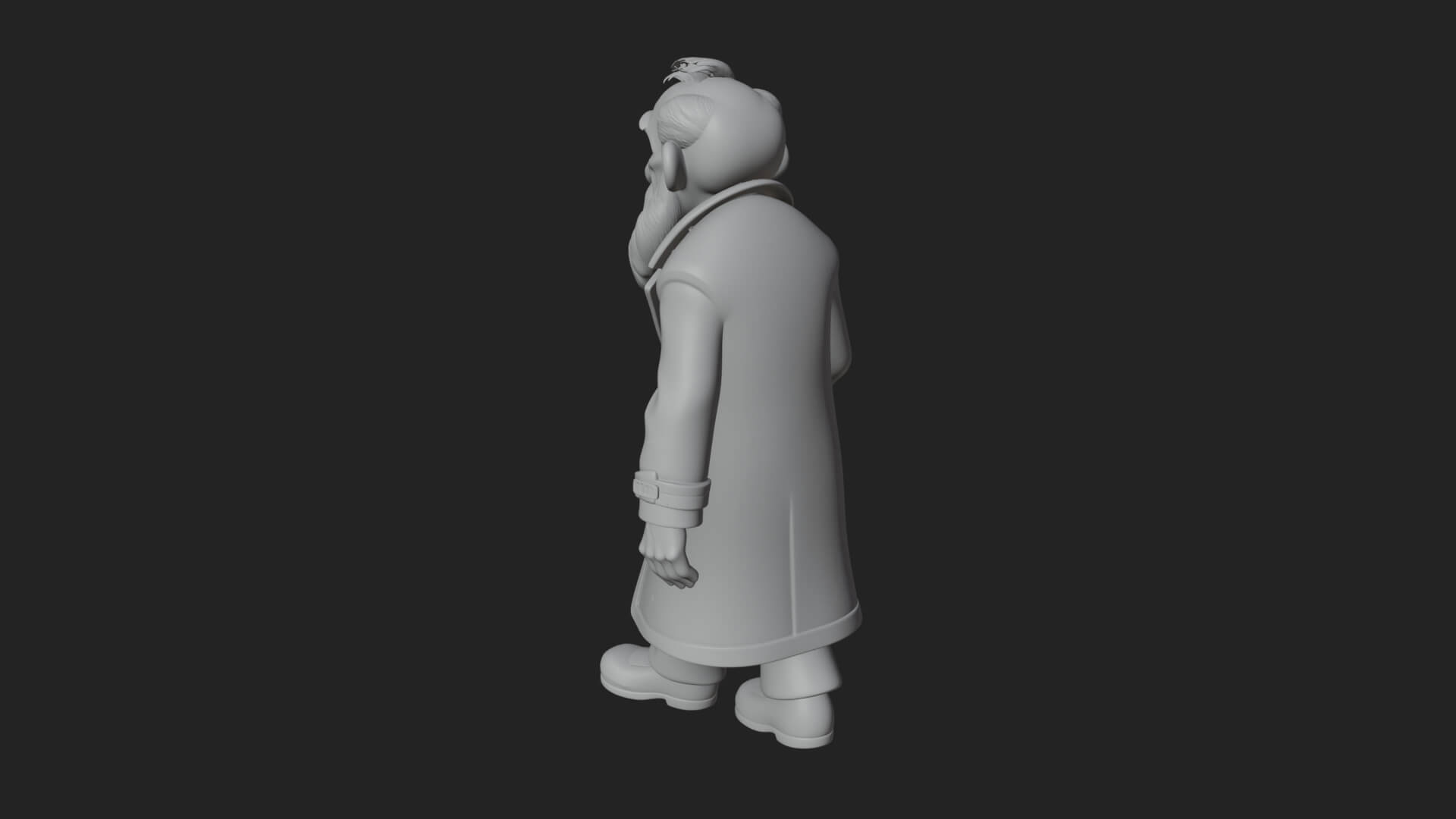 Old Man with Cane Statue Design 3 3D Print Model 3D Model