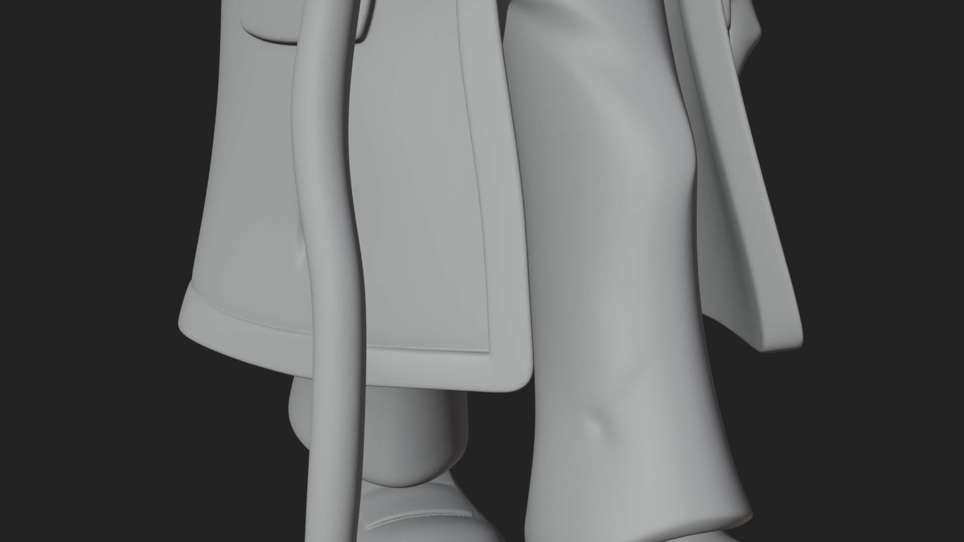 Old Man with Cane Statue Design 3 3D Print Model 3D Model