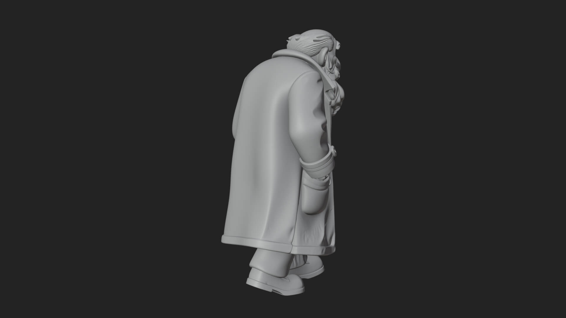 Old Man with Cane Statue Design 4 3D Print Model 3D Model