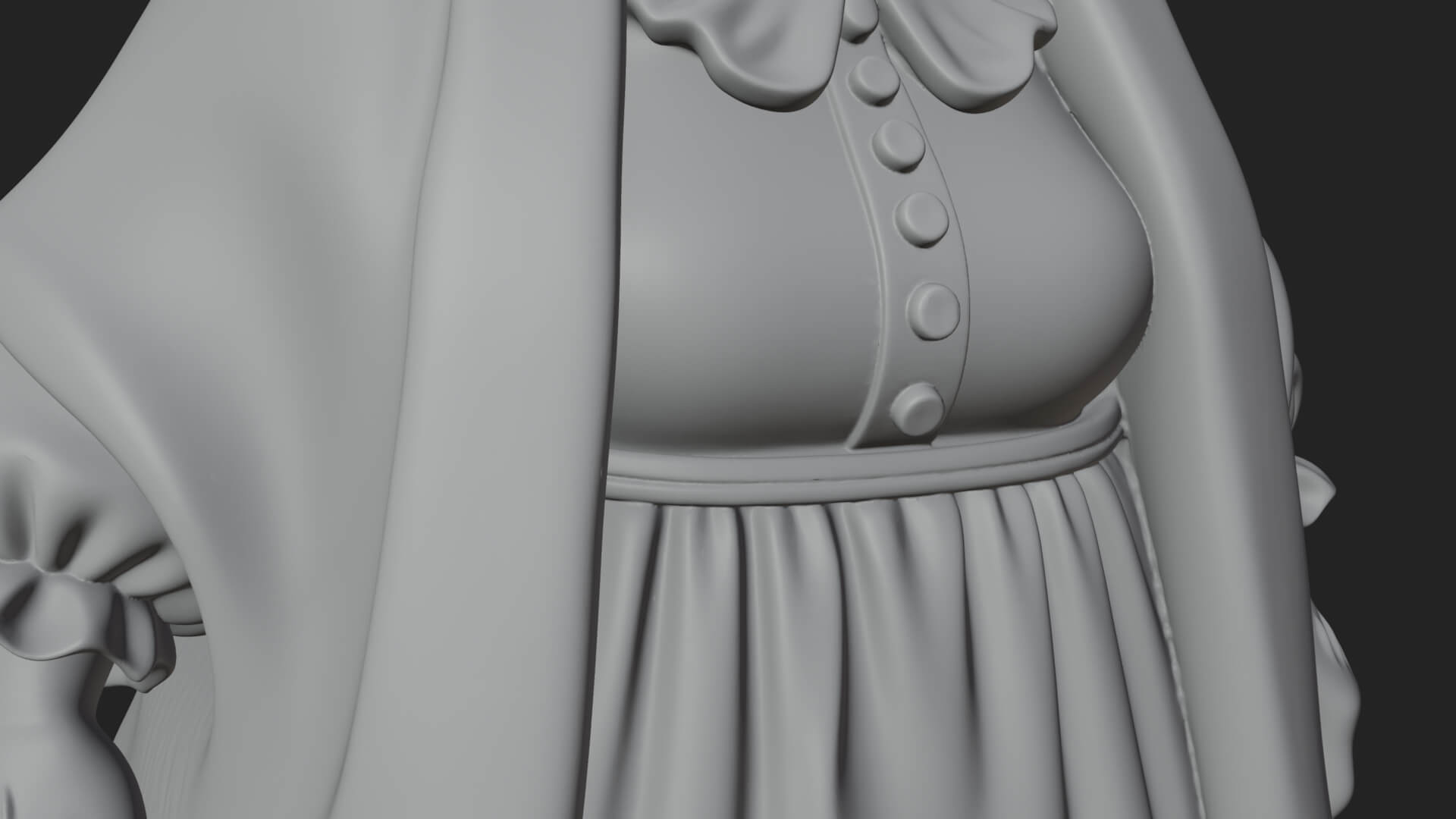 Old Woman with Shawl Statue Design 2 3D Print Model 3D Model