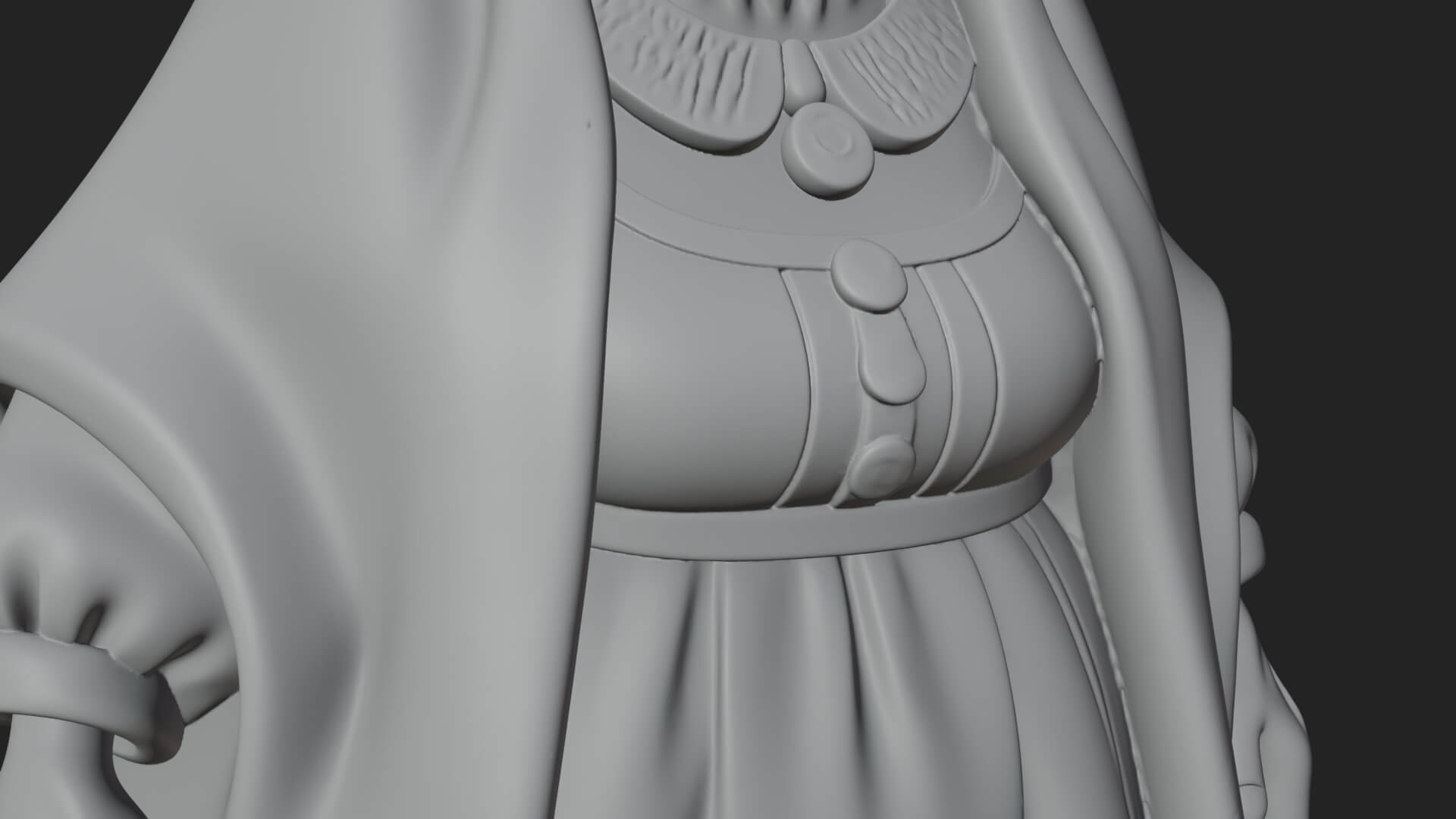 Old Woman with Shawl Statue Design 3 3D Print Model 3D Model