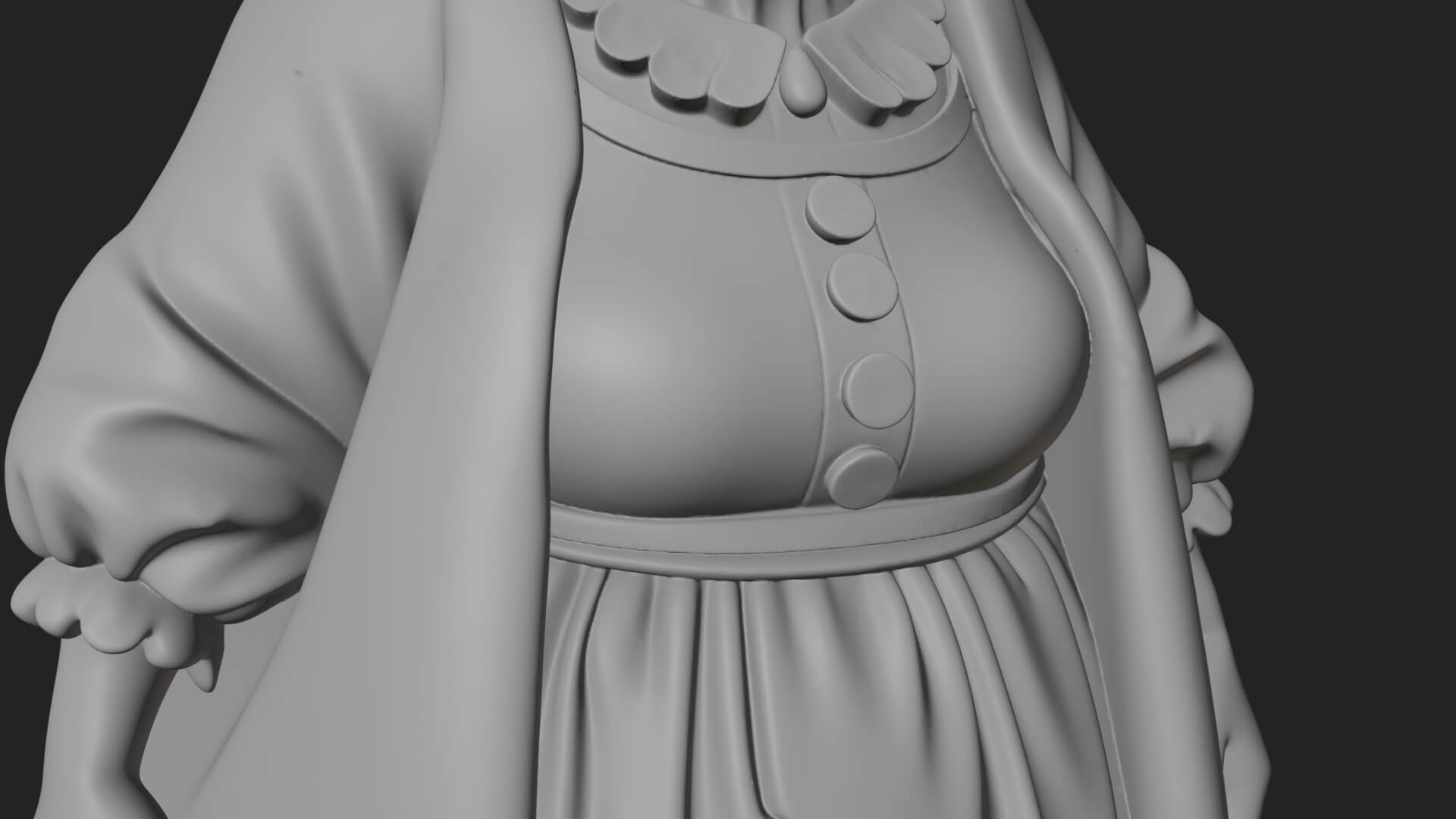 Old Woman with Shawl Statue Design 4 3D Print Model 3D Model