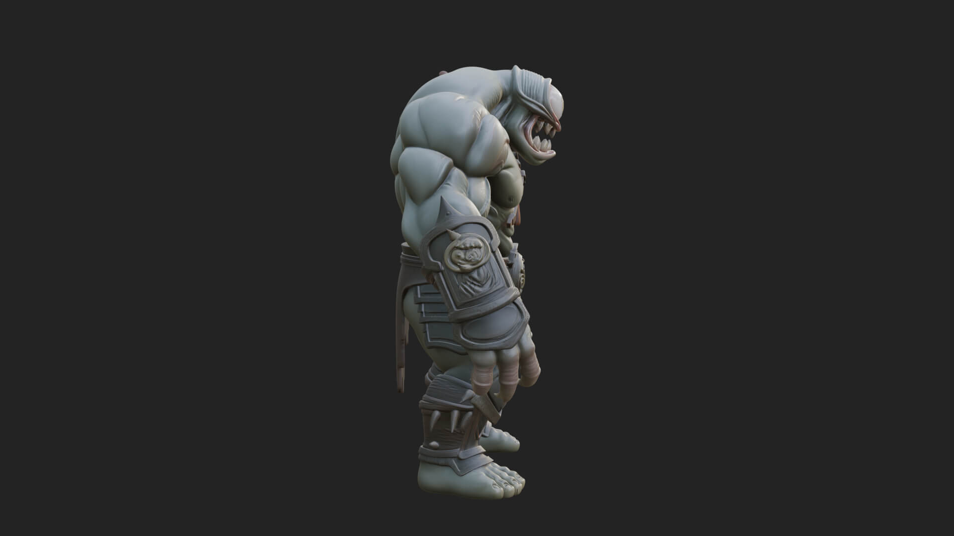 One-Eyed Ogre Brute Statue Design 1 3D Print Model 3D Model