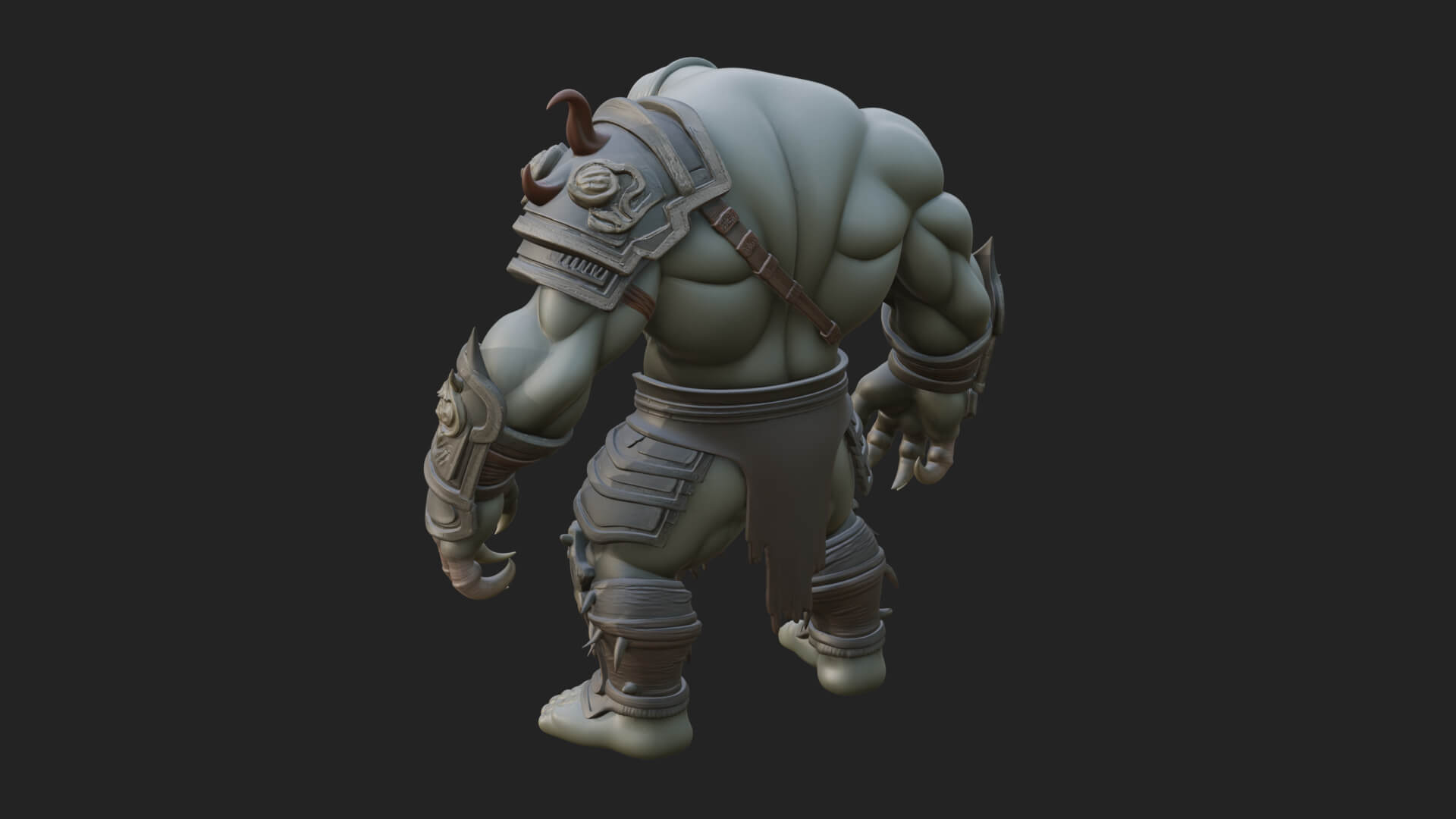 One-Eyed Ogre Brute Statue Design 1 3D Print Model 3D Model