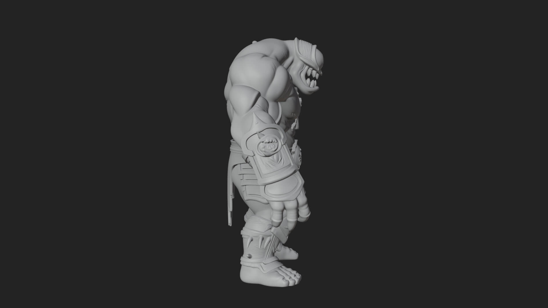 One-Eyed Ogre Brute Statue Design 1 3D Print Model 3D Model