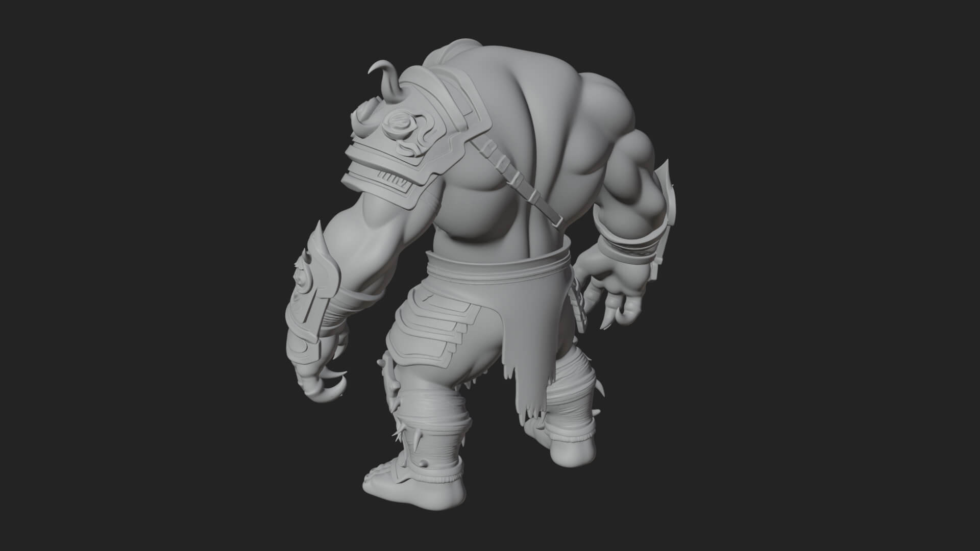 One-Eyed Ogre Brute Statue Design 1 3D Print Model 3D Model