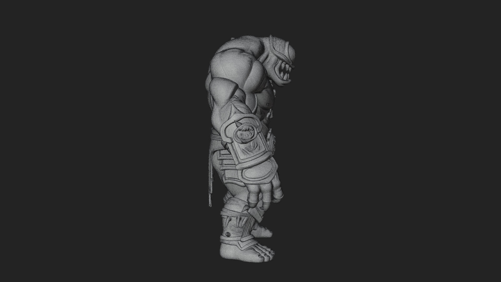 One-Eyed Ogre Brute Statue Design 1 3D Print Model 3D Model