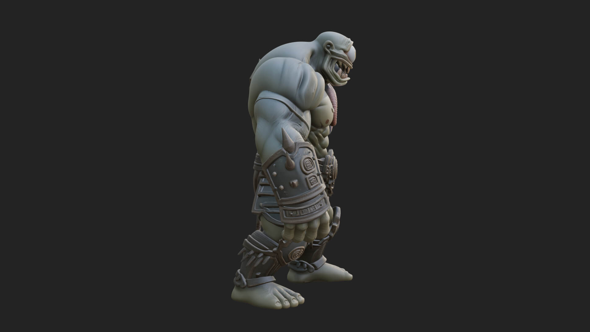 One-Eyed Ogre Brute Statue Design 2 3D Print Model 3D Model