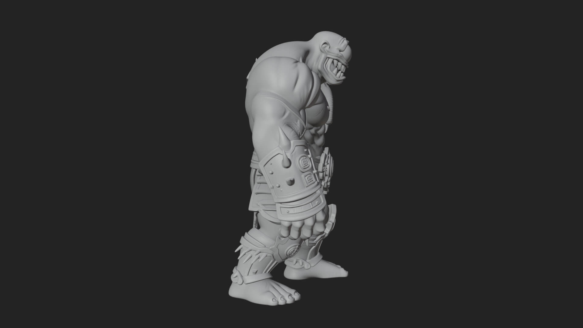 One-Eyed Ogre Brute Statue Design 2 3D Print Model 3D Model
