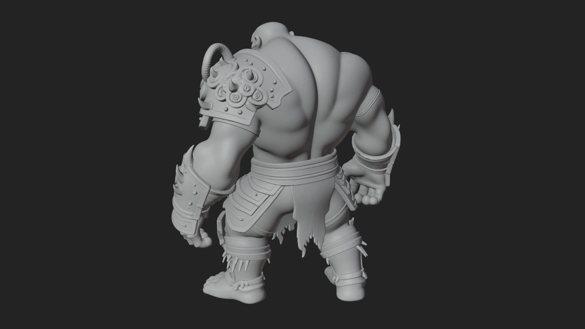 One-Eyed Ogre Brute Statue Design 2 3D Print Model 3D Model