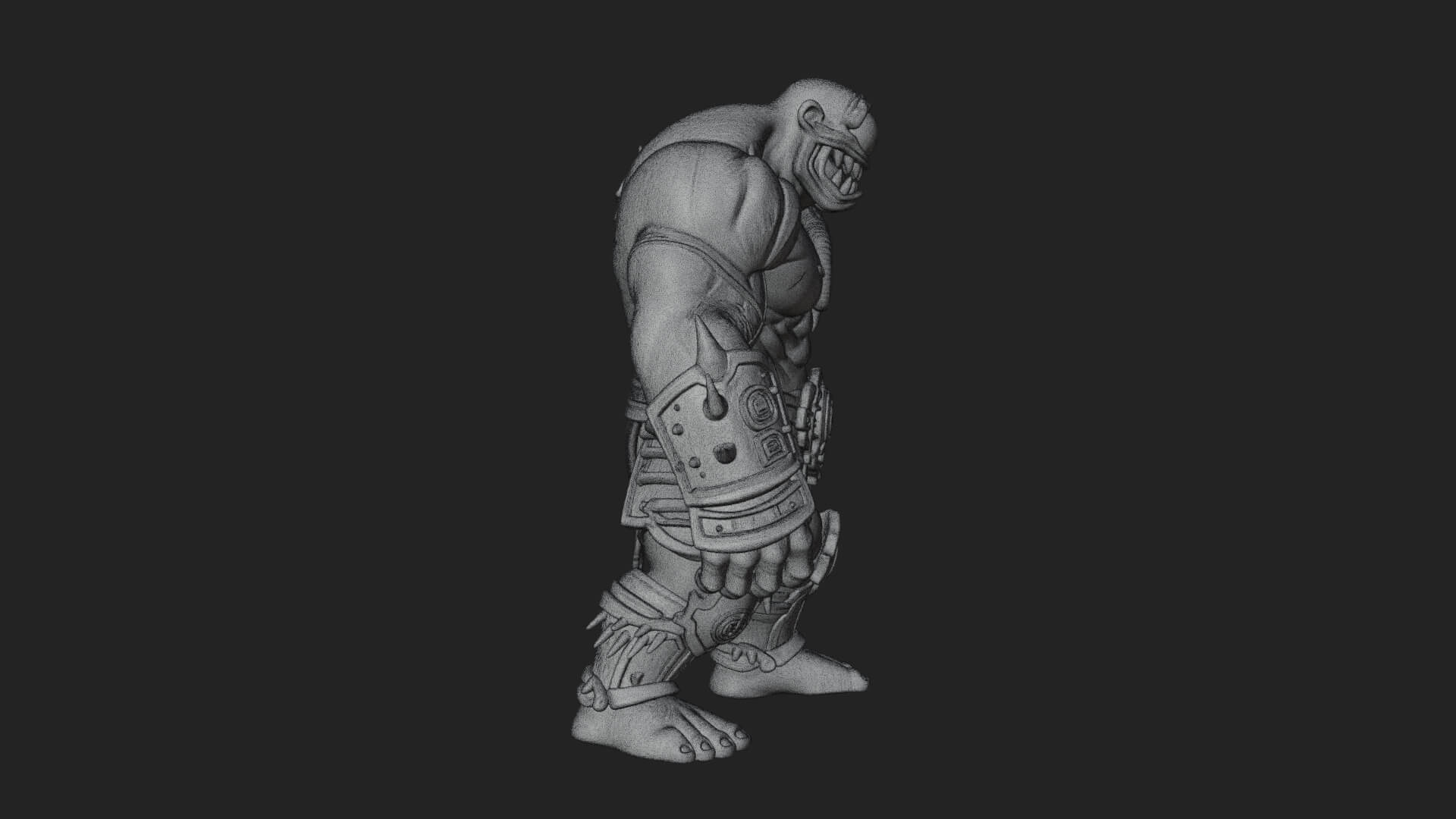 One-Eyed Ogre Brute Statue Design 2 3D Print Model 3D Model