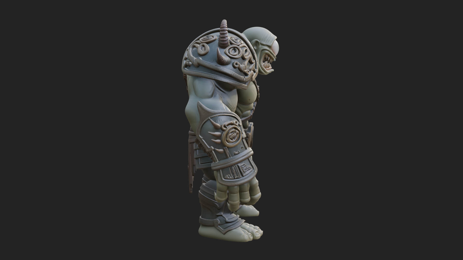 One-Eyed Ogre Brute Statue Design 3 3D Print Model 3D Model
