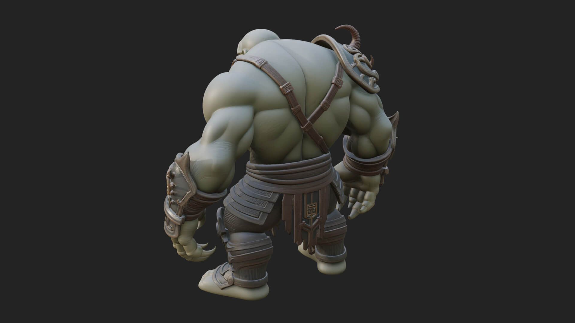 One-Eyed Ogre Brute Statue Design 3 3D Print Model 3D Model