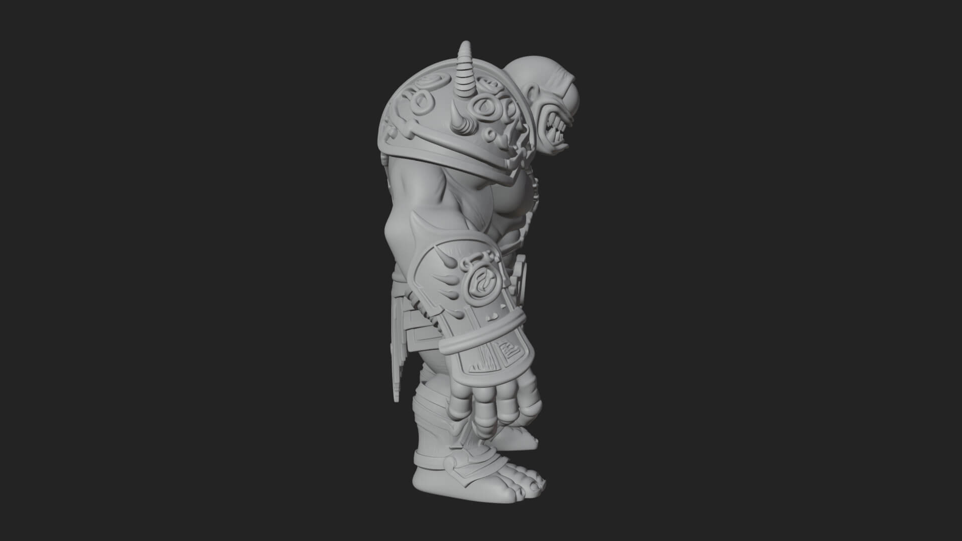 One-Eyed Ogre Brute Statue Design 3 3D Print Model 3D Model