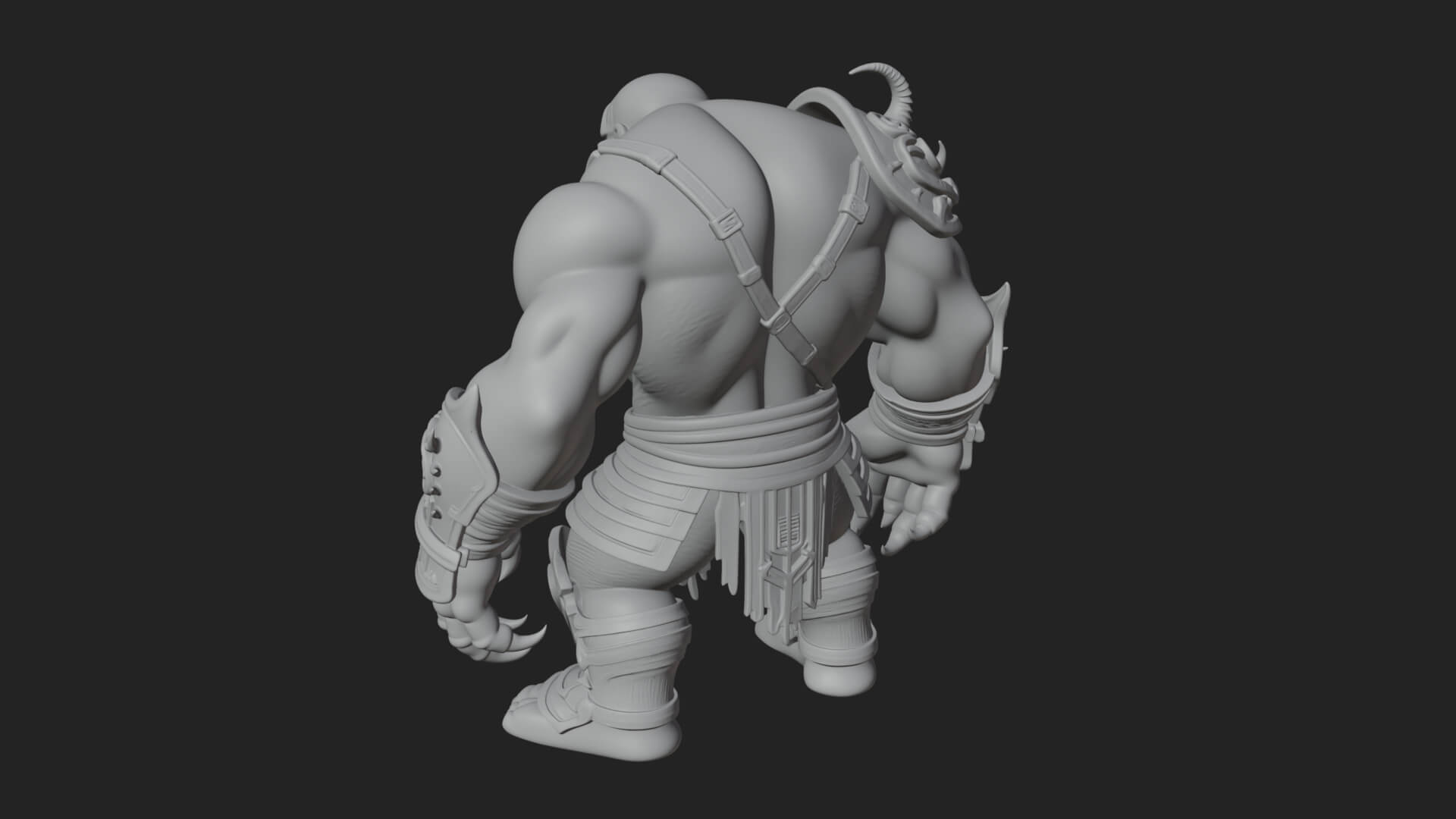 One-Eyed Ogre Brute Statue Design 3 3D Print Model 3D Model