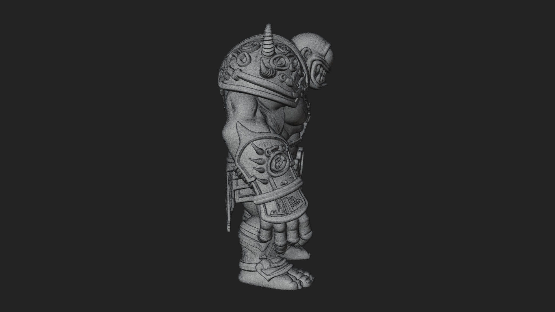 One-Eyed Ogre Brute Statue Design 3 3D Print Model 3D Model