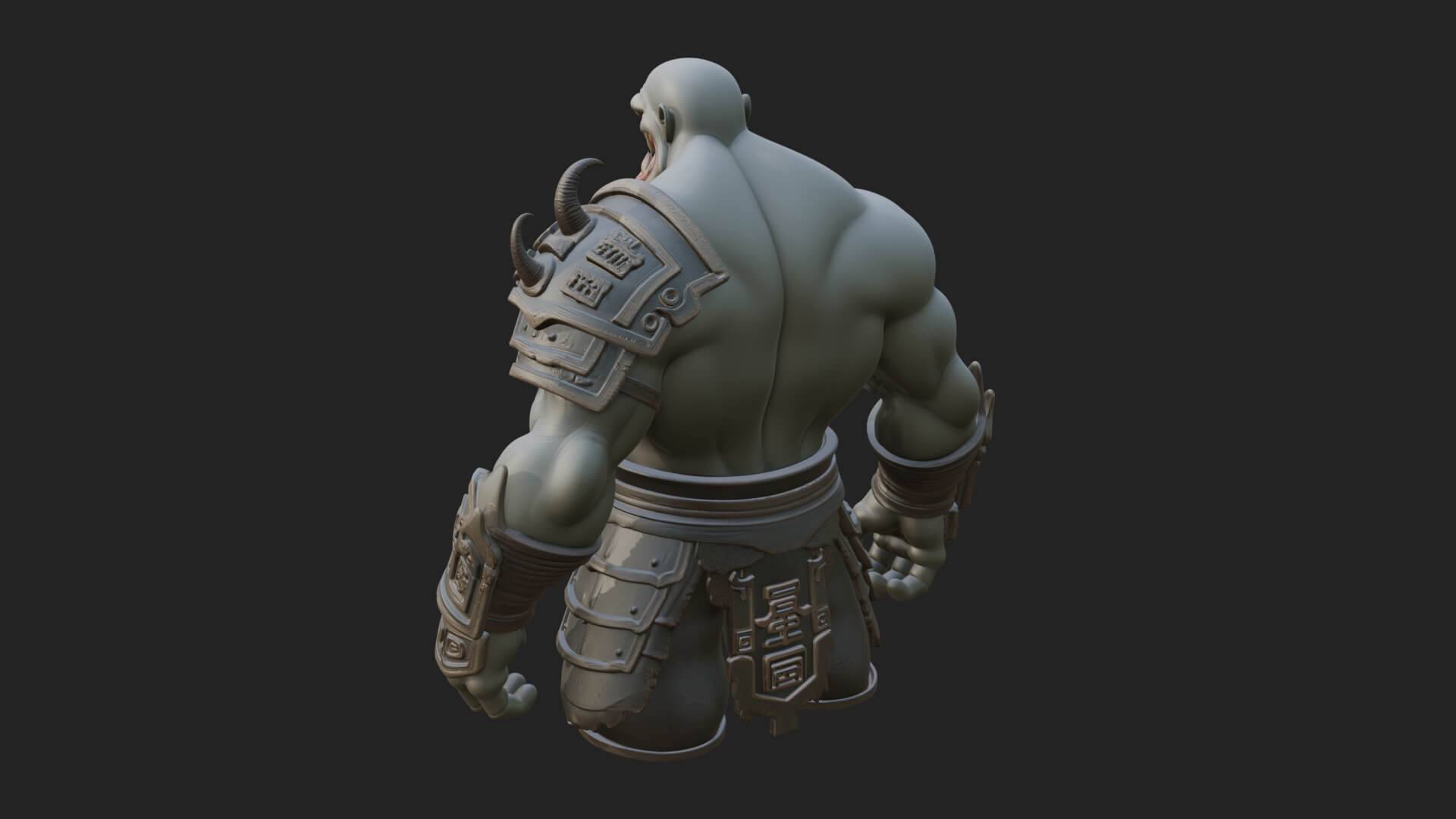 One-Eyed Ogre Brute Statue Design 4 3D Print Model 3D Model