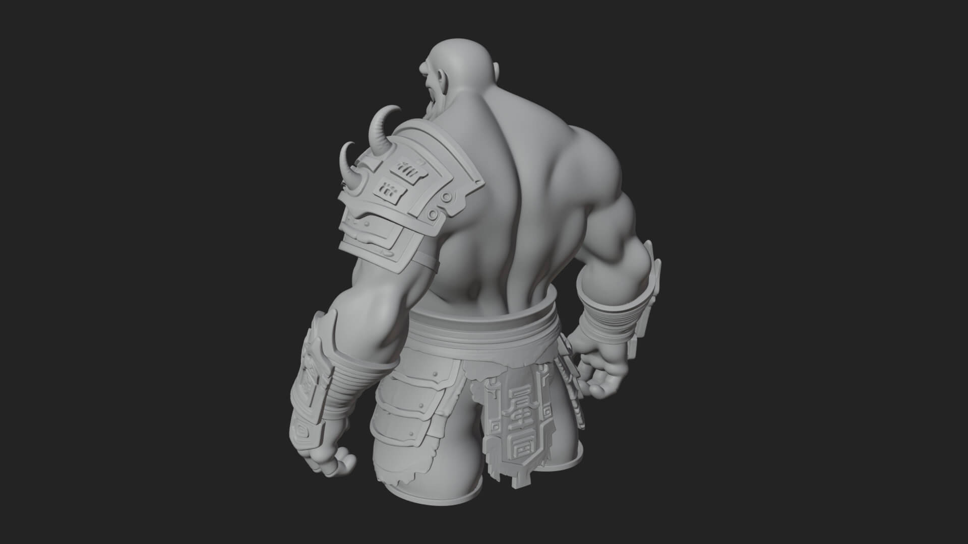 One-Eyed Ogre Brute Statue Design 4 3D Print Model 3D Model