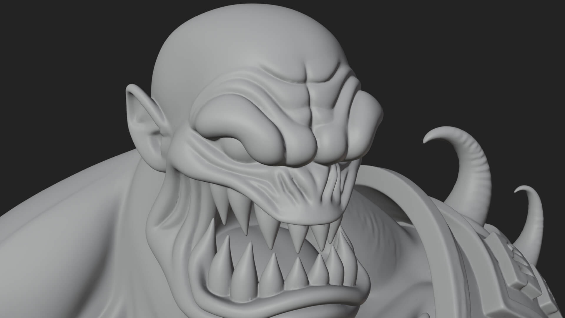 One-Eyed Ogre Brute Statue Design 4 3D Print Model 3D Model