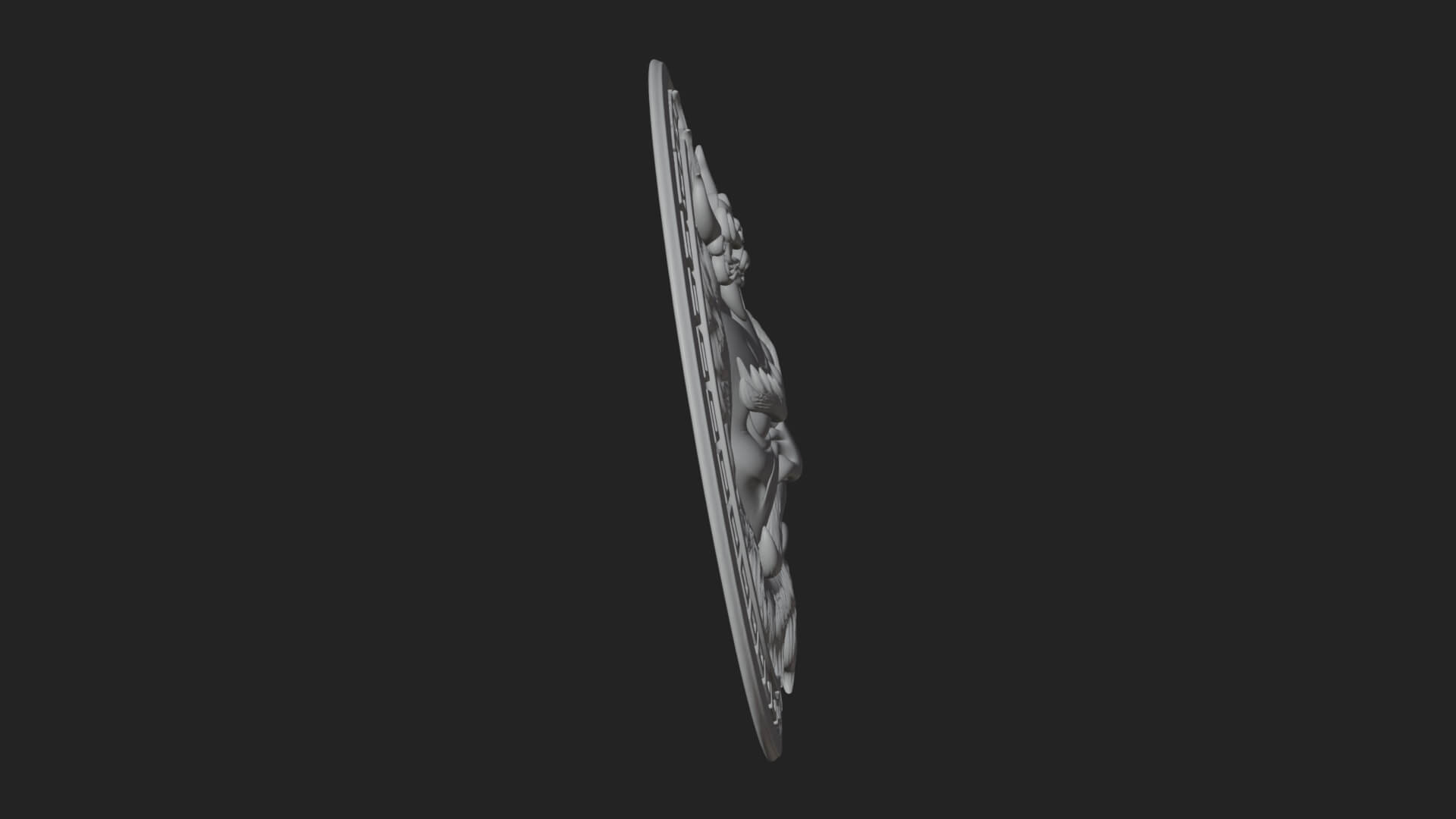 Oni Demon Face Oval Plaque Design 2 3D Print Model 3D Model