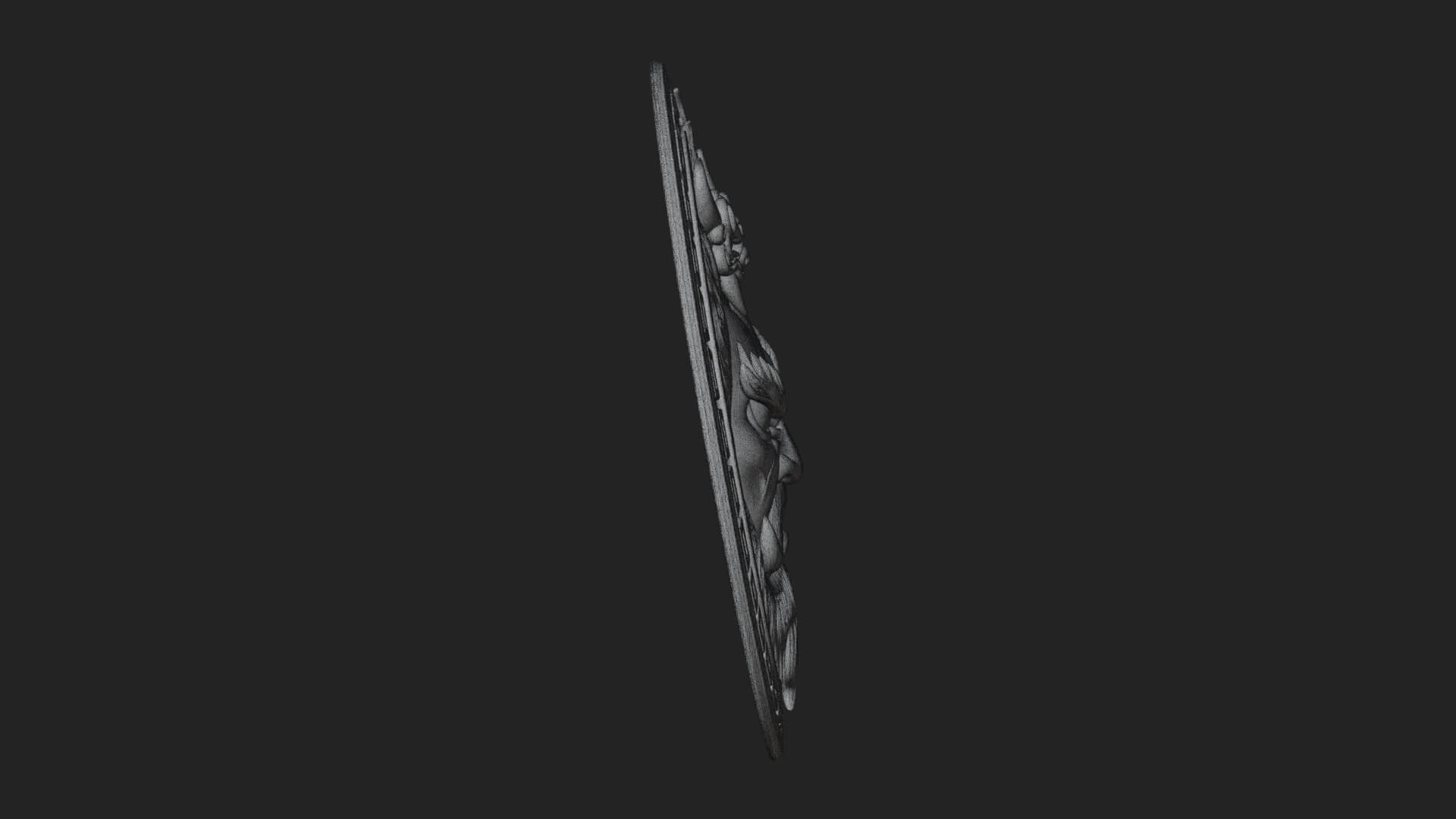 Oni Demon Face Oval Plaque Design 2 3D Print Model 3D Model