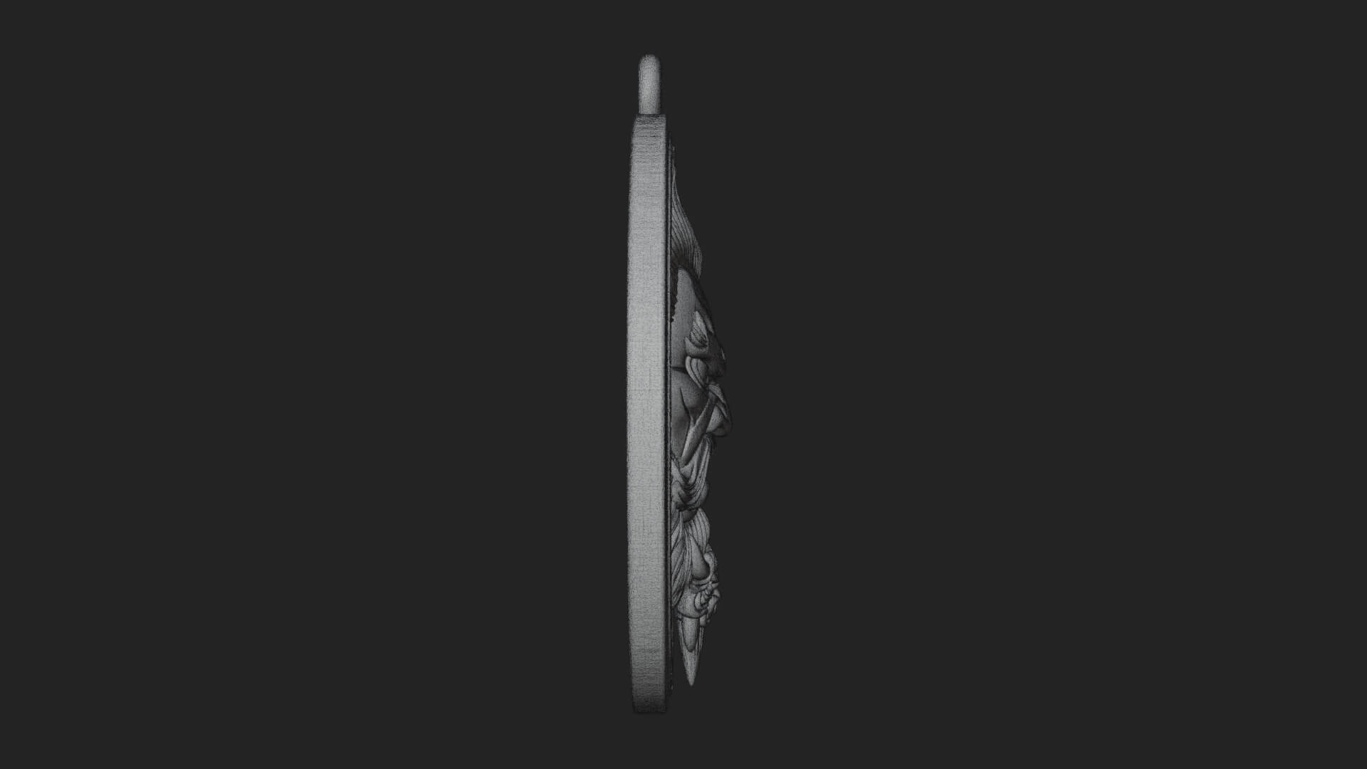Oni Demon Face Oval Plaque Design 3 3D Print Model 3D Model