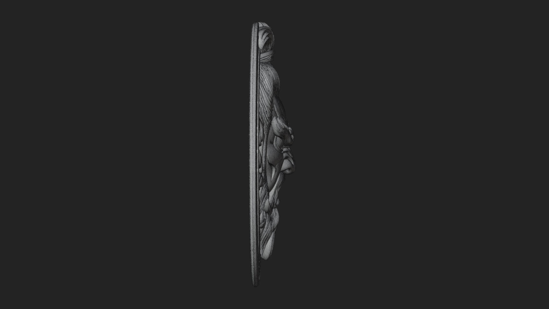 Oni Demon Face Oval Plaque Design 4 3D Print Model 3D Model