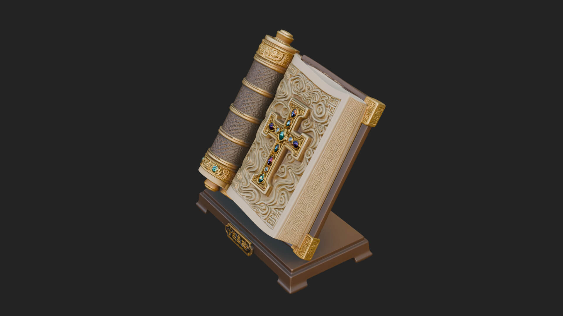 Open Scripture Book Model Design 1 3D Print Model 3D Model