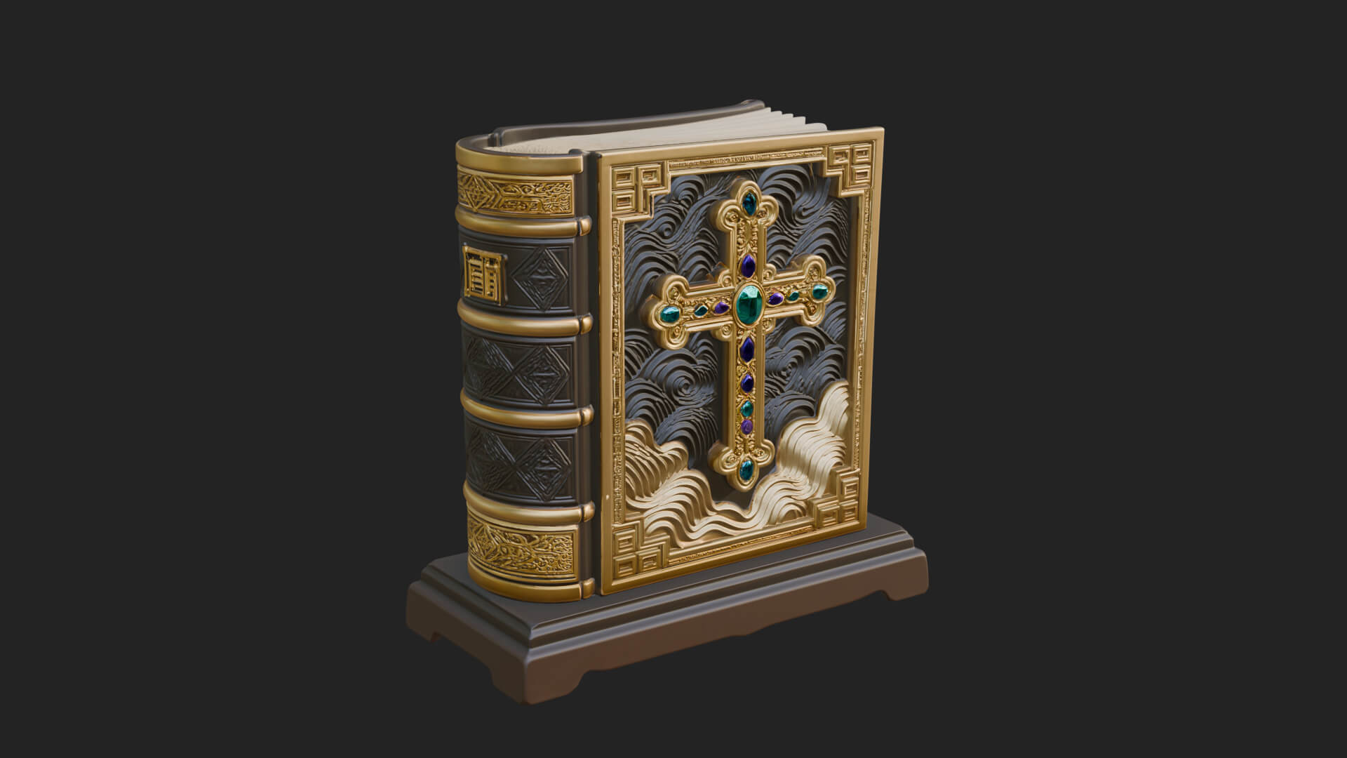 Open Scripture Book Model Design 2 3D Print Model 3D Model