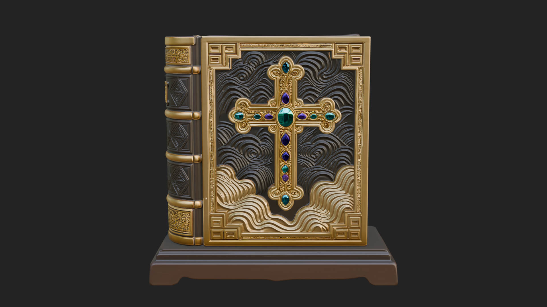 Open Scripture Book Model Design 2 3D Print Model 3D Model