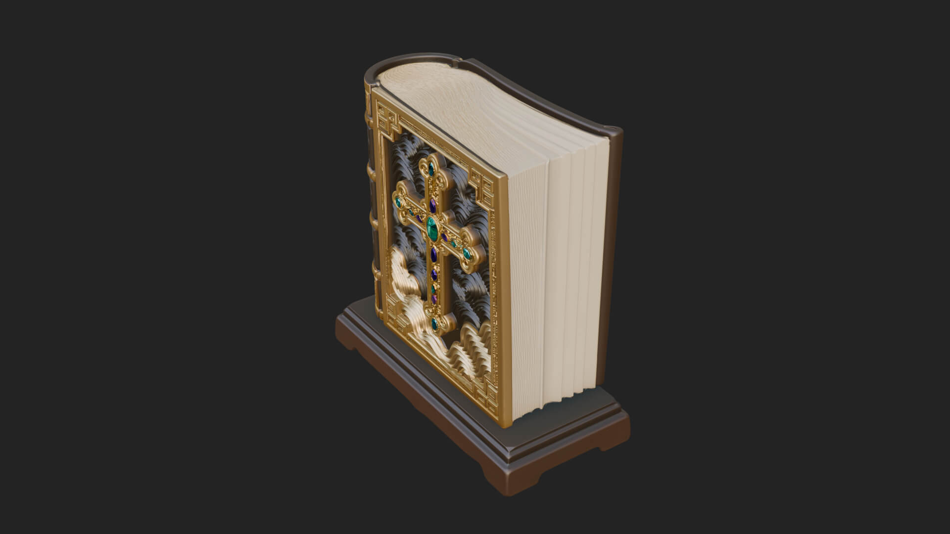 Open Scripture Book Model Design 2 3D Print Model 3D Model