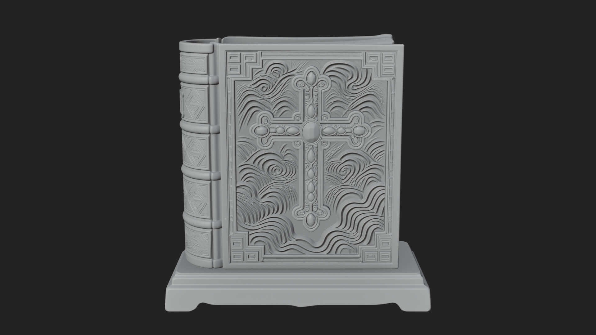 Open Scripture Book Model Design 2 3D Print Model 3D Model