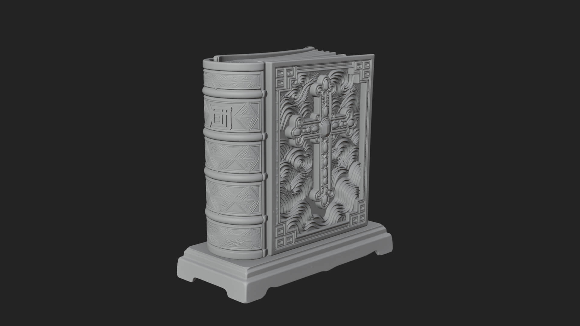 Open Scripture Book Model Design 2 3D Print Model 3D Model