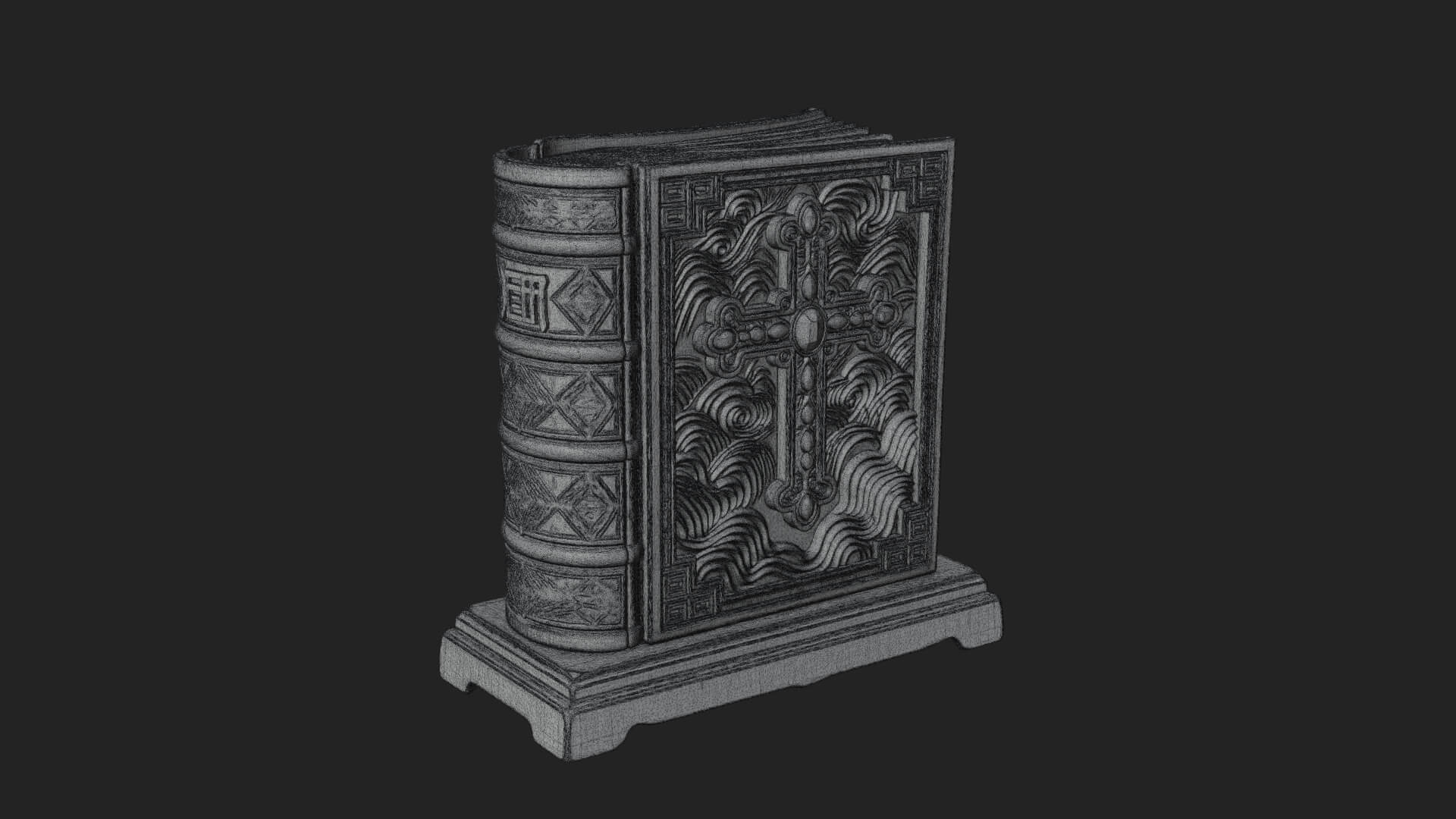 Open Scripture Book Model Design 2 3D Print Model 3D Model