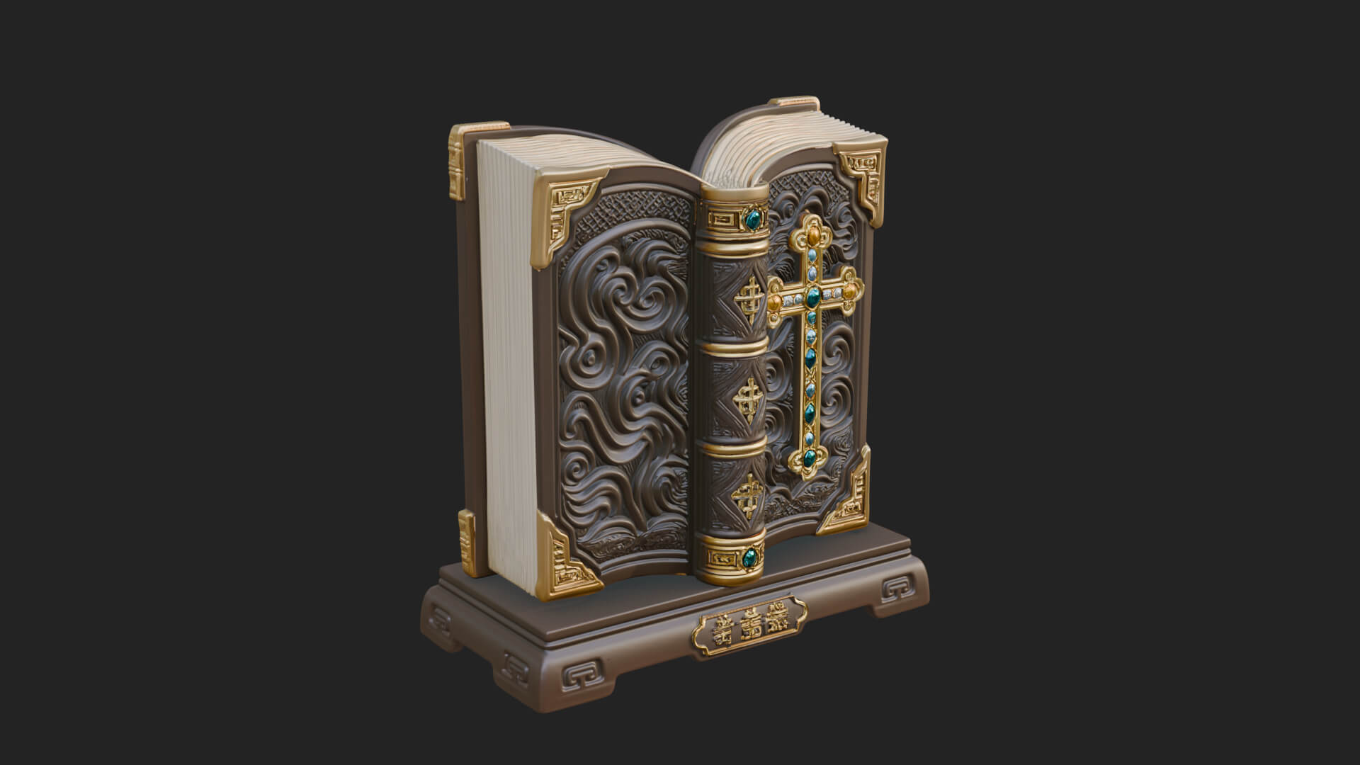 Open Scripture Book Model Design 3 3D Print Model 3D Model