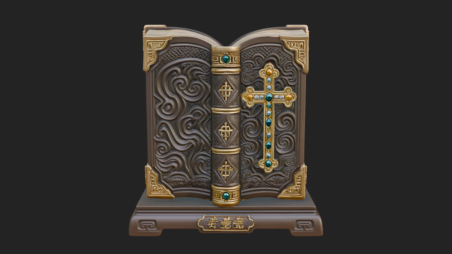 Open Scripture Book Model Design 3 3D Print Model 3D Model