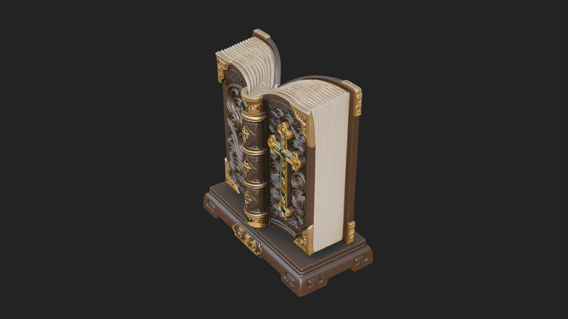Open Scripture Book Model Design 3 3D Print Model 3D Model