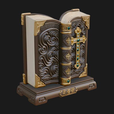 Open Scripture Book Model Design 3 3D Print Model