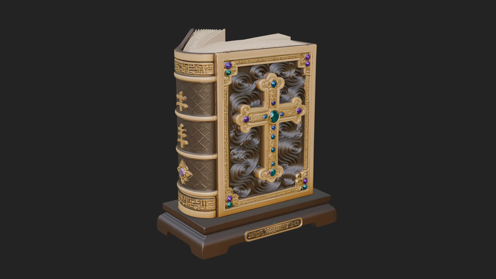 Open Scripture Book Model Design 4 3D Print Model 3D Model
