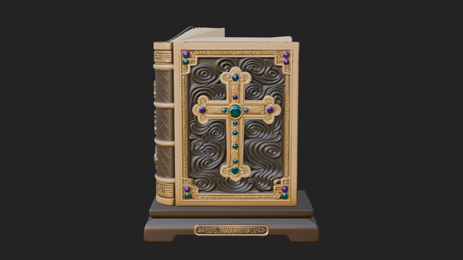 Open Scripture Book Model Design 4 3D Print Model 3D Model