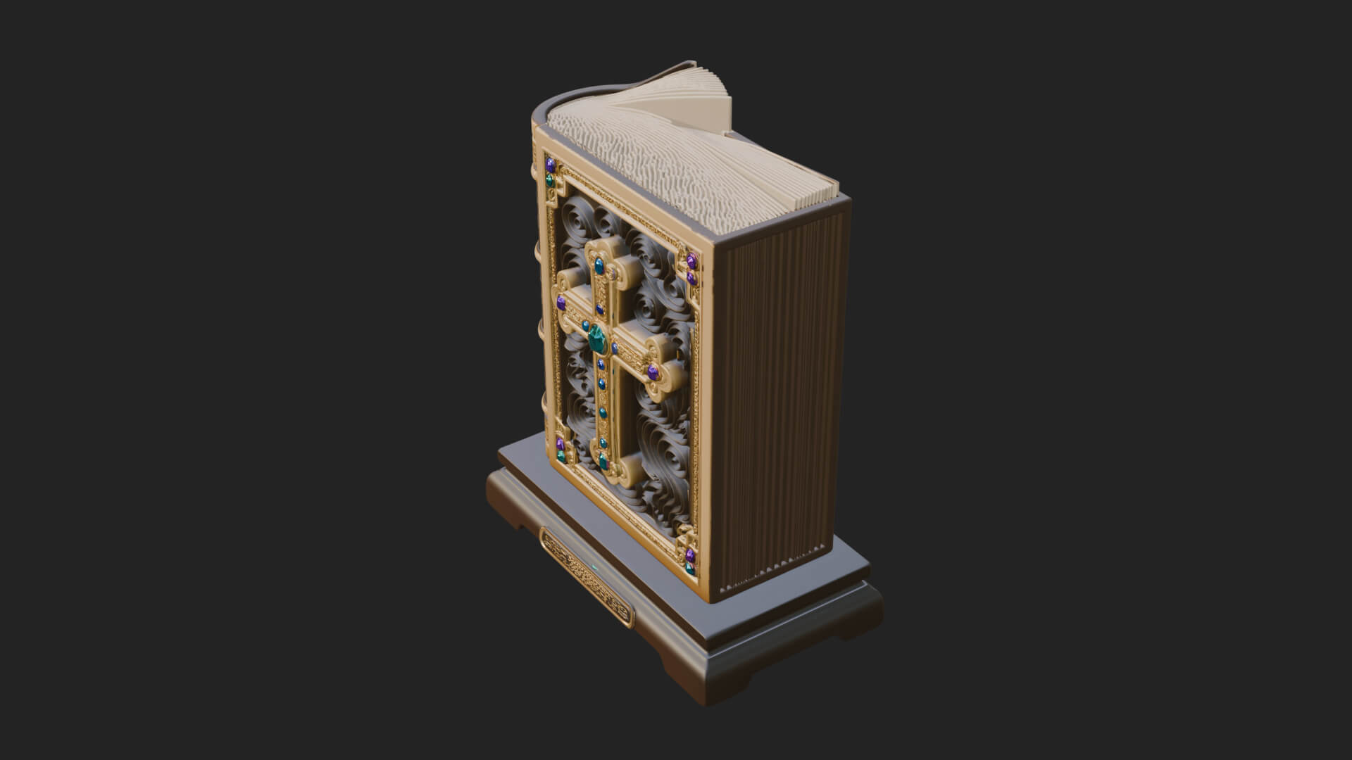 Open Scripture Book Model Design 4 3D Print Model 3D Model
